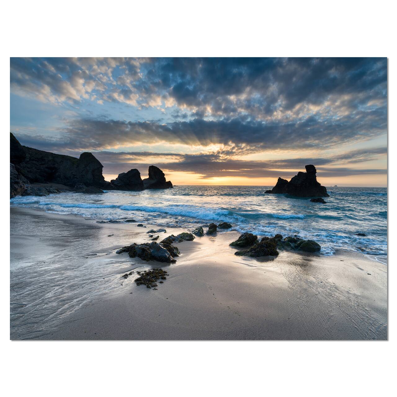 Designart - Beautiful Porthcothan Bay - Seashore Canvas Art Print